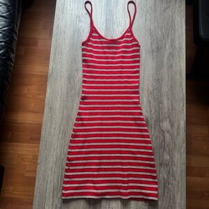 Y2K Brandy Melville Red Striped Mini Dress (Made in Italy)